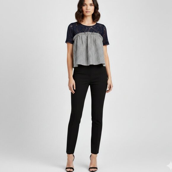 Bluenotes Babydoll Lace Trim Blouse - Picture 9 of 9